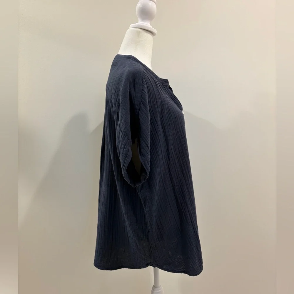 Quince 100% Organic Cotton Gauze Roll Sleeve Shirt L - Picture 6 of 12